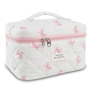 Generic Makeup Bag Organizer, Travel Makeup Bags for Women, Quilted Cosmetic Bag for Women - 1 of 4