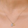 GILDED 1/10 Ctw Lab Grown Diamond Charm Pendants Necklace in 925 Sterling Silver & 14KT Gold Plated - Butterfly, Heart Lock & Key, Paw - 18" Chain - 3 of 4