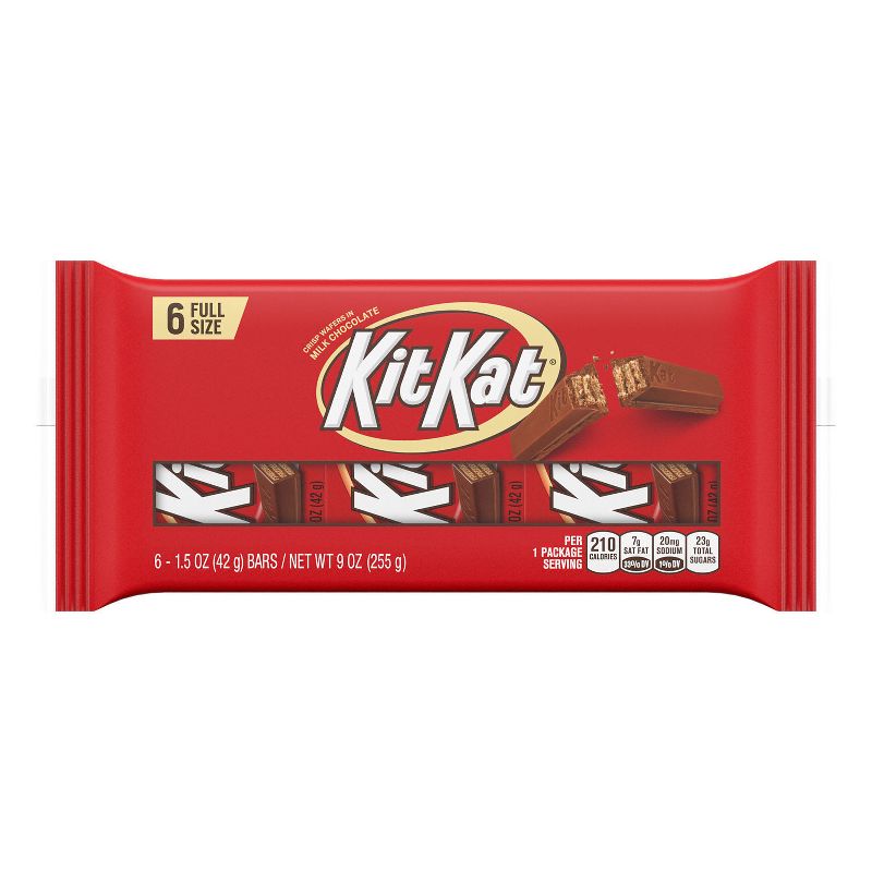 Kit Kat Milk Chocolate Wafer Candy Bars - 9oz/6ct, 1 of 5