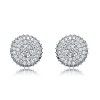 Guili White Gold Plated Concentric Cluster Round Stud Earrings with Cubic Zirconia, A Stunning & Radiant Jewelry Piece for a Dazzling Impression - 3 of 3