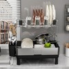 Fortune Candy 2-Tier Stainless Steel Dish Drying Rack for Kitchen Counter, Large Dish Rack with Utensil Holder and Rotating Drain Spout - 4 of 4