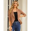 Women's 3/4 Sleeve Cropped Blazer Lightweight Open Front Cardigan Jacket for Business Causal - 2 of 4