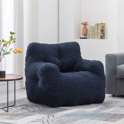 CENGHU Bean Bag Chair Foam Filling Bean Bag for Adults Soft Teddy Fabric Tufted Lazy Sofa for Living room Bedroom
