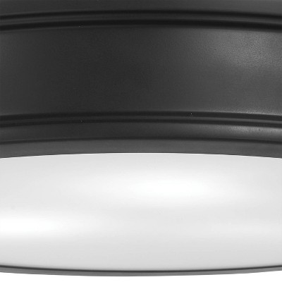 Coal Finish 3-Light Semi-Flush Mount with Glass Shade
