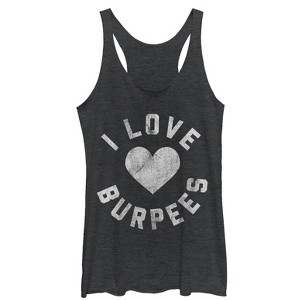 Women's CHIN UP I Love Burpees Racerback Tank Top - 1 of 3