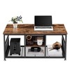 VECELO 39.4 Inch Rectangle Coffee Table with Storage Shelf, Industrial Entertainment Center Television Table - 3 of 4