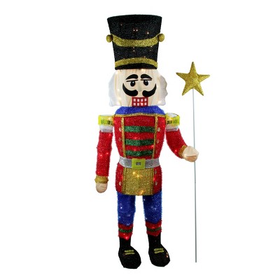 Northlight 65" Lighted Sparkling Tinsel Nutcracker Christmas Outdoor Decoration