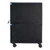 Storex Two-Drawer Mobile Filing Cabinet, 2 Legal/Letter-Size File Drawers, Black/Teal, 14.75" x 18.25" x 26" - 3 of 4