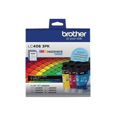 Brother LC4063PKS Cyan/Magenta/Yellow Standard Yield Ink Cartridges 3/Pack