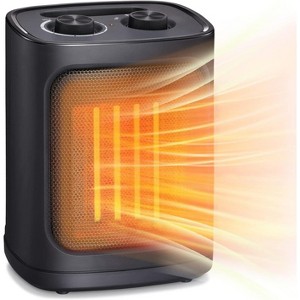ZAFRO Space Heater Indoor Use Electric Ceramic Space Heater, Portable Heaters Fan for Bedroom with Adjustable Thermostat ,1500W(Black) - 1 of 4
