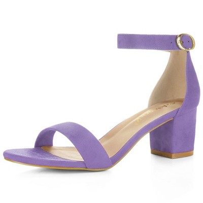 Allegra K Women's Open Toe Block Heel Adjustable Buckled Ankle Strap Sandals