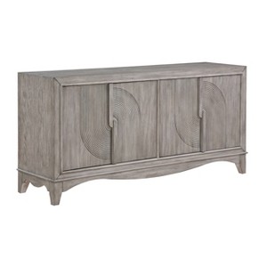 Treasure Trove Accents 4 Door Credenza Carbondale Gray: Adult-Size, No Assembly, MDF & Pine, Divided Storage - 1 of 4