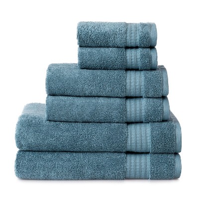 6pc Organic Towel Set Provincial Blue - Martha Stewart