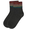 Memoi Women's Multicolor Rhinestone Cotton Blend Anklet Sock Dark Gray Heather 9-11 - 3 of 4