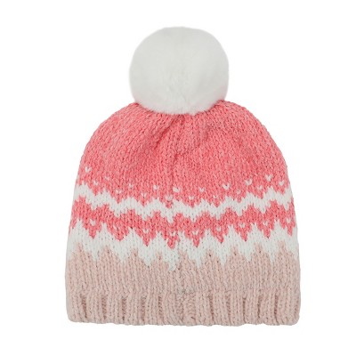 Wicked G Pink Chenille Yarn Cuffless Beanie - image 2