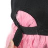 Unique Bargains Women's Baseball Cap with Hair Extensions Fluffy Curly Wavy Hairstyle Adjustable Wig Hat 27" Pink - 4 of 4