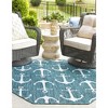 Unique Loom Outdoor Coastal Ahoy Solid Print Woven Area Rug - 4 of 4