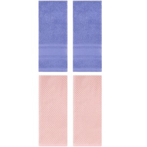 REGALWOVEN 4 Pcs Cotton Soft Absorbent Waffle Hand Towel for Bathroom - 1 of 4