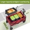 Collapsible Folding Wagon Cart, Heavy-Duty 360LBS Capacity, All-Terrain Utility Wagon with 360° Wheels & Cup Holders for Beach, Camping, Garden - 2 of 4
