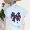 Simply Sage Market Blue and White Star Bow Coquette Garment Dyed Tee - 3 of 4