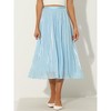 Allegra K Women's Pleated Elastic Waist Casual Accordion Midi Skirt - 4 of 4