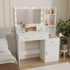 YONWAY 3 in 1 Vanity Desk with Plip Top Mirror, 3 Drawers & Cushion Stool Vanity Table Set, for Bedroom - 4 of 4