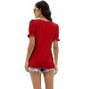 Summer Tops for Women Square Neck T Shirts Casual Tees Ruffle Trim Short Sleeve Blouses 2025 Fashion - 4 of 4