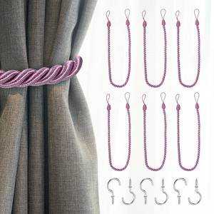 Unique Bargains Handmade Woven Braided Metal Screw Hooks Curtain Tiebacks - 1 of 4