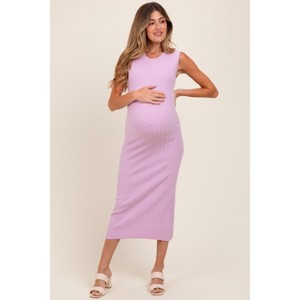 knee length dresses for ladies Dusty Green Ribbed One Shoulder Maternity Midi Dress