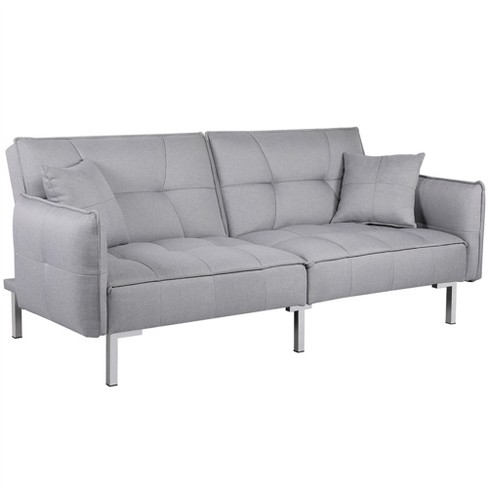 Yaheetech Fabric Futon Sofa Bed With Armrest Adjustable Backrest For