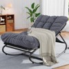Indoor/Outdoor Rocking Chair - Thick Waterproof Cushion, Adjustable Metal Frame Egg Rocker, Waterproof Cushion, Living Room, Porch, Garden, Lawn - 2 of 4