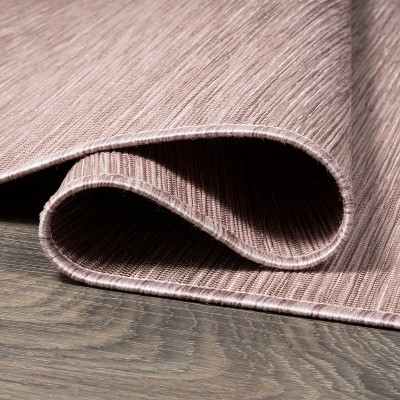 Ethan Pink Round Flatweave Synthetic Area Rug