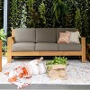 Cambridge Casual Logan Teak Wood Outdoor Sofa with Sunbrella Cast Shale Cushion: Weather-Resistant, 3-Seater Patio Furniture - 2 of 4