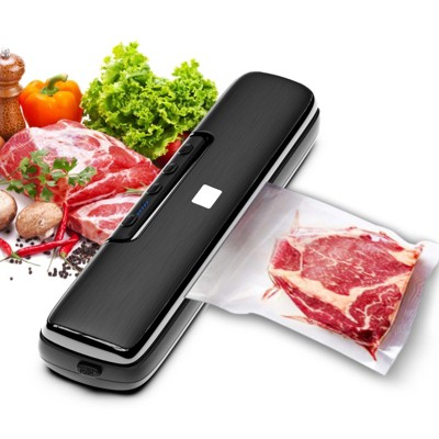 Topteng Vacuum Sealer: Dry/Moist Modes, Food Preservation Storage, Black, Plastic