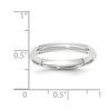 Black Bow Jewelry 2.5mm to 6mm 14K White Gold Half Round Ridged Edge Standard Fit Band - 3 of 4