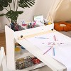 Kids Art Table with 2 Chairs Set, Wooden Toddler Craft Desk with Storage Shelves,Kids Craft Tables for Ages 2-10, Activity Drawing Table - 4 of 4