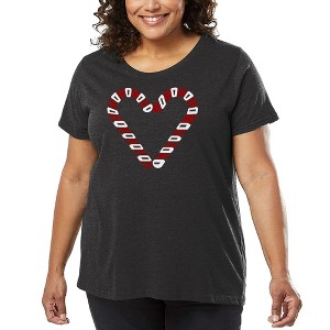 LA Pop Art Candy Canes - Women's Word Art T-Shirt - 1 of 4