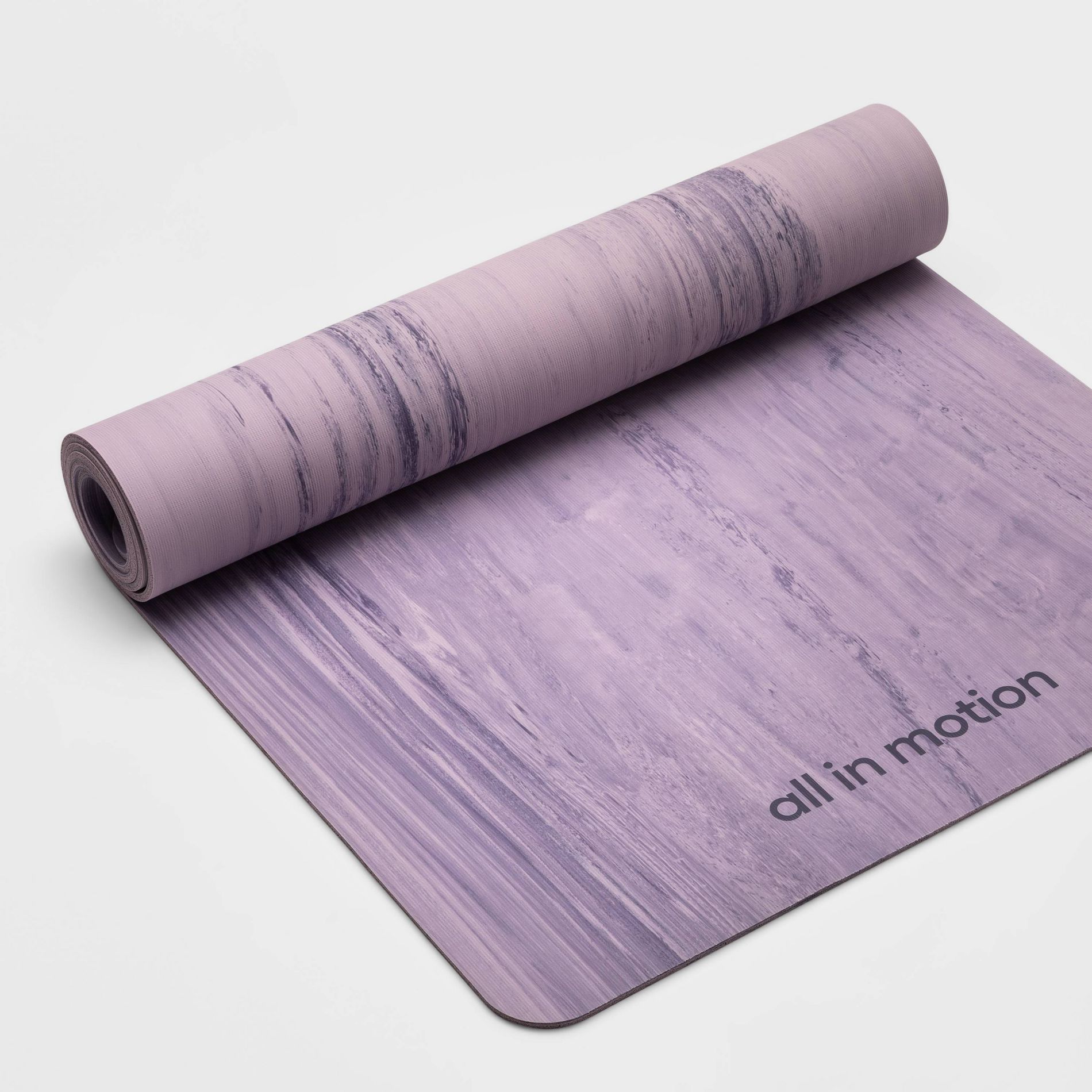 Rubber Yoga Mat 5mm Violet - All In Motion™: Marble Pattern, Low Tack Grip