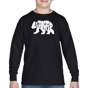 LA Pop Art Explore - Boy's Word Art Long Sleeve T-Shirt - 1 of 4