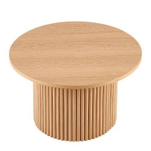 CENGHU Wood Round Dining Table for 4, Modern Farmhouse Kitchen Table, End Table with Wood Strip Base for Kitchen, Living Room, Dining Room - 1 of 4