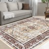 Vintage Retro Washable Area Rug - Non-Slip Low Pile Indoor Carpet for Living Room, Bedroom, Dining Room & Home Office - 3 of 4