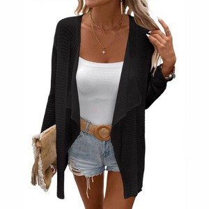 BLUEMING Womens Open Front Cardigan Extra Lightweight Crochet Cardigan Beach Sheer Sweater Cover Up Tops - 1 of 1