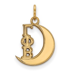 Black Bow Jewelry 14k Yellow Gold Plated Sterling Silver Gamma Phi Beta Greek Life Extra Small Pendant - 1 of 3