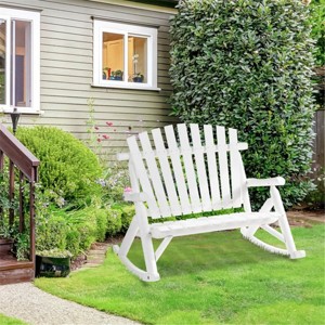 Maggift Patio Accent Chairs, Rocking Chair, Rocker High Back Garden Seat For Indoor Outdoor, White, 45"*37.75"*38.5" - 1 of 4