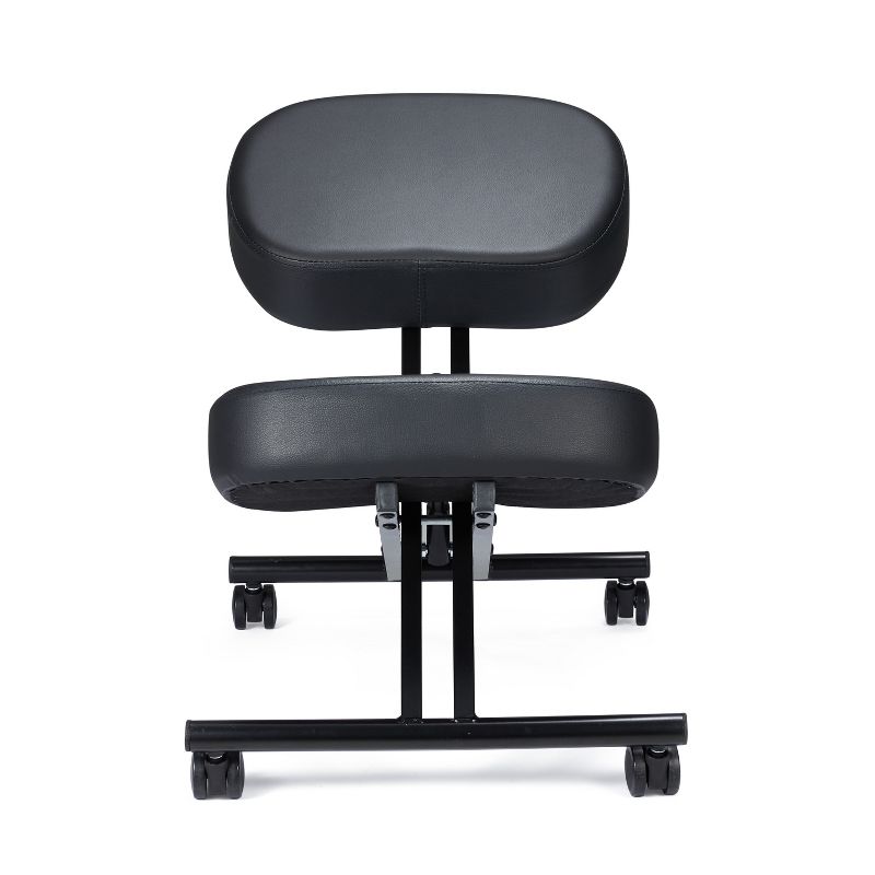 Jomeed  Modern Height Adjustable Ergonomic Support Rolling Home Office Kneeling Desk Chair with 3 Inch Padded Angled Seat, Black, 2 of 7