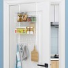 NewHome"Over The Door Hooks Organizer with 5 Hooks & 2 Metal Baskets for Bathroom, Bedroom, Kitchen"Black&Silver - 2 of 4