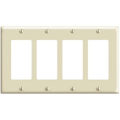 Leviton Decora Ivory 4 gang Thermoset Plastic Decorator Wall Plate 1 pk