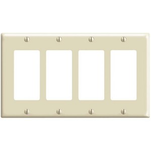 Leviton Decora Ivory 4 gang Thermoset Plastic Decorator Wall Plate 1 pk - 1 of 1