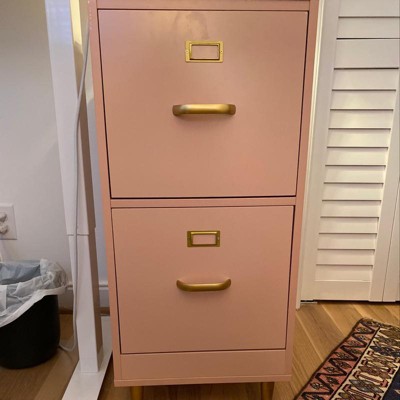 Dixie 2 Drawer Filing Cabinet Blush Pink - Buylateral