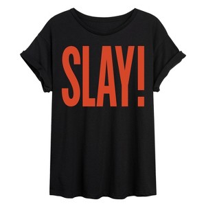 Women's - Instant Message - Slay Oversized Graphic T-Shirt - 1 of 4